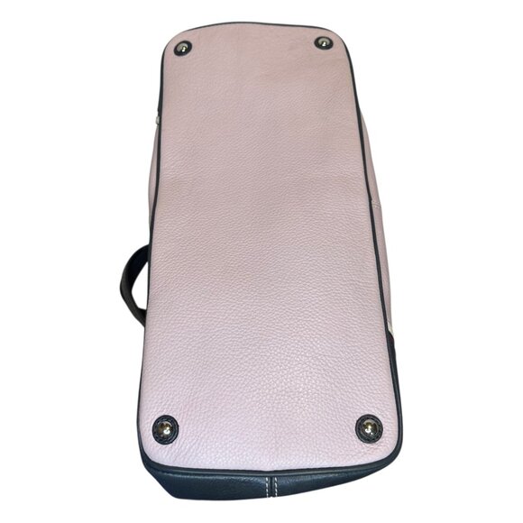 Coach Laura Spectator Lavender Leather Navy Details Satchel Shoulder Bag - Picture 5 of 11